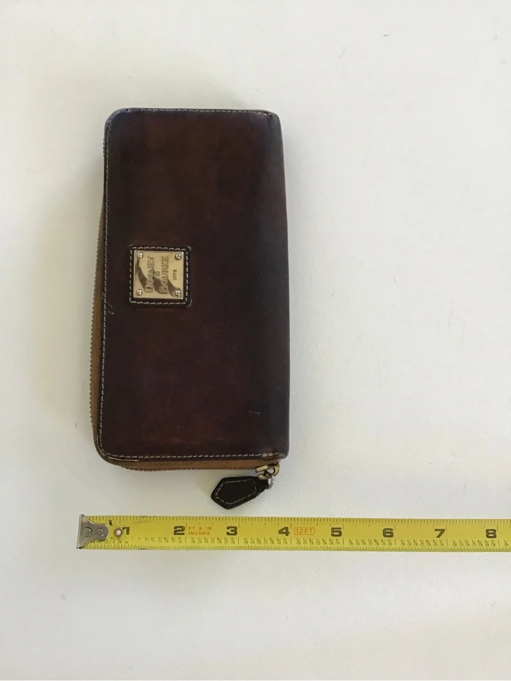Vintage Dooney & Bourke Florentine Leather Zip Around Wallet Brown
